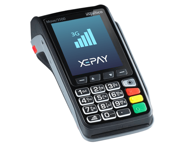 XEPAY Move 3500 Credit Card Payment Terminal Cheap Rates 0.36% Wired WIFI 3G 